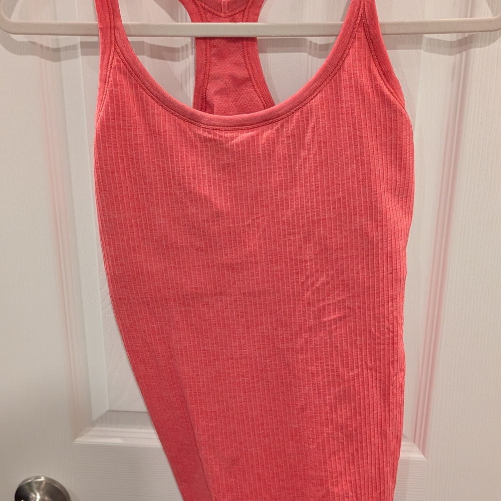 Coral Ribbed Tank Top